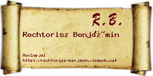 Rechtorisz Benjámin névjegykártya